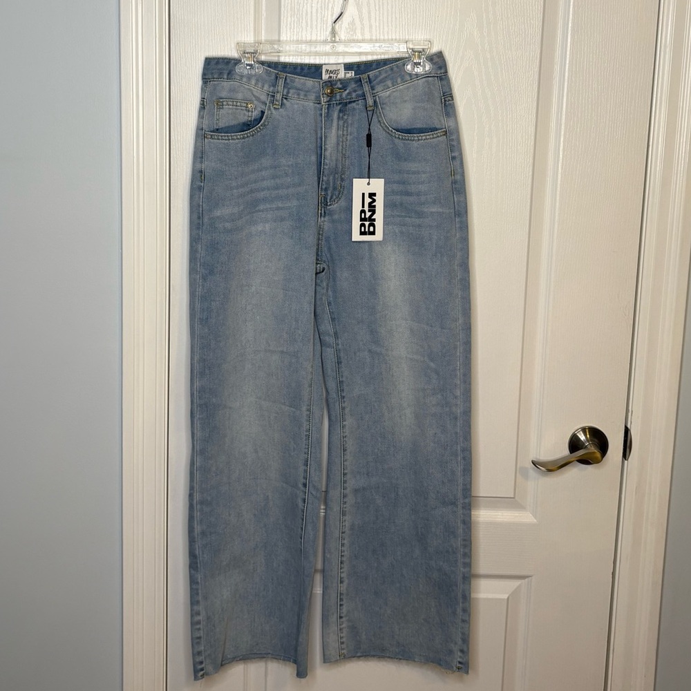 Princess Polly CeCe Hammer Blue Baggy Jeans